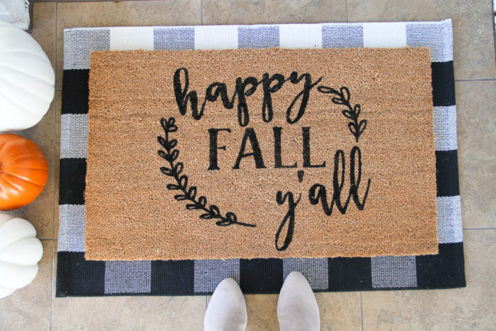 Fall and Football, Fall Door Mat, Porch Rug, Fall mats, front